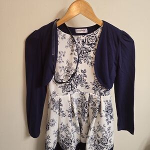 Knitworks Navy and Cream Floral Dress